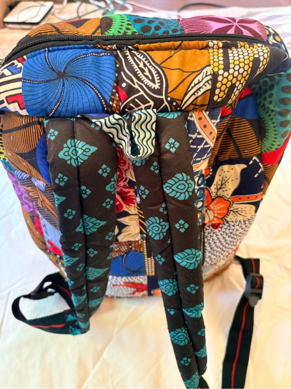 Patchwork Quilted Multi-Color Women’s Backpack - Picture 7 of 7